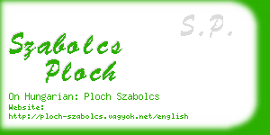 szabolcs ploch business card